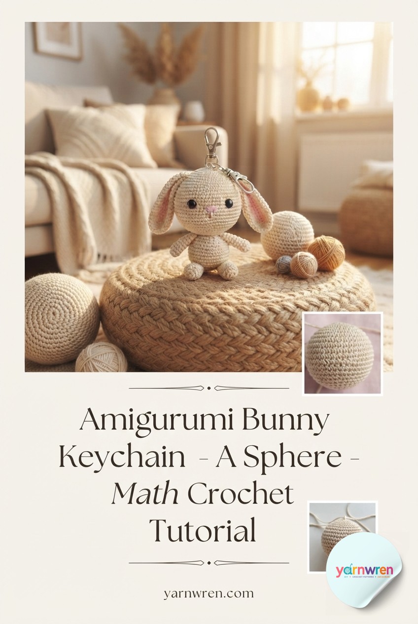 Amigurumi Bunny Keychain - A Sphere - Math Crochet Tutorial