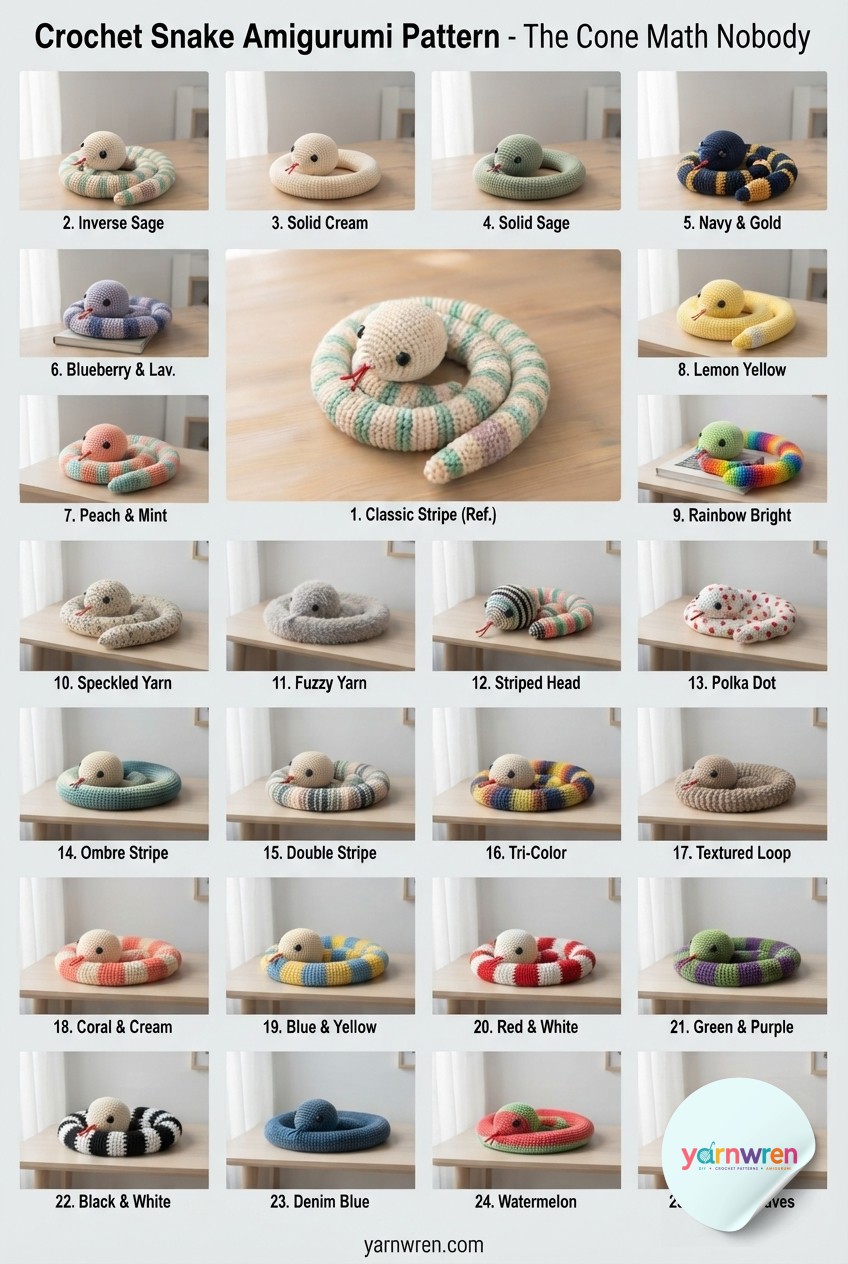 Crochet Snake Amigurumi Pattern - The Cone Math Nobody
