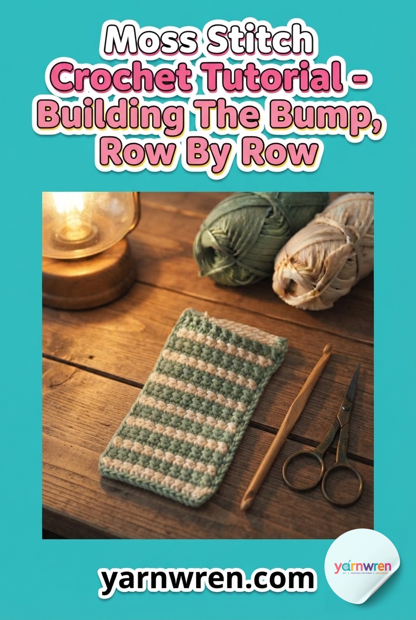 Moss Stitch Crochet Tutorial - Building The Bump, Row By Row