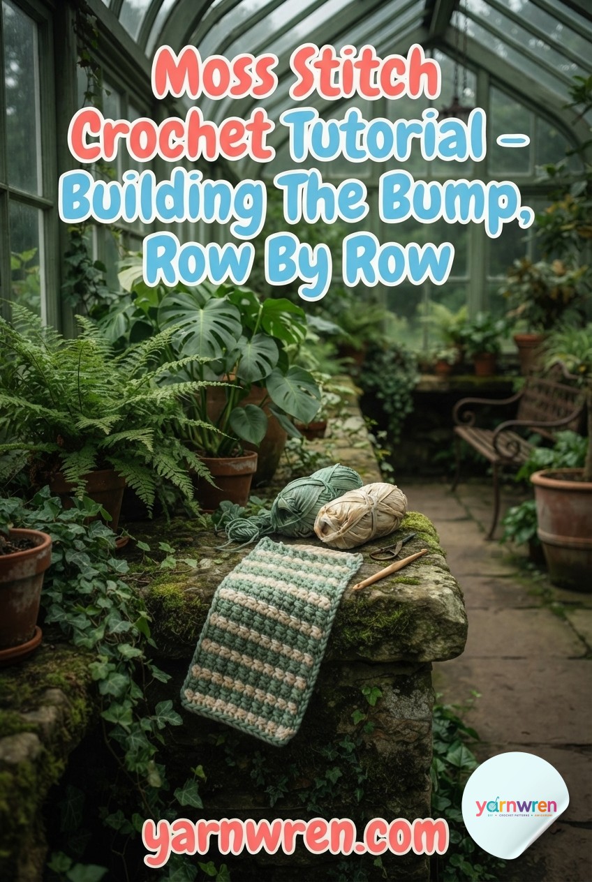 Moss Stitch Crochet Tutorial - Building The Bump, Row By Row
